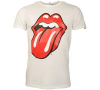 The Rolling Stones - T-Shirt Classic Tongue - weiß - Soft Hand Inks M