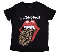 The Rolling Stones T Shirt Leopard Print Tongue Damen Boyfriend Fit T Shirt M