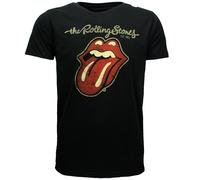 The Rolling Stones T-Shirt mit verputzter Zunge M Schwarz