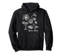 The Sea is Calling Beach Ocean Hibiscus Vacation Line Art Pullover Hoodie