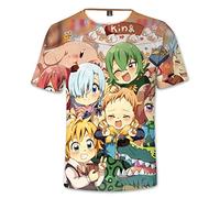 The Seven Deadly Sins: Wrath of the Gods Anime Meliodas/Elizabeth Liones Buntes 3D-Druckmuster Casual Polyester T-Shirts XS-2XL, Typ6, L