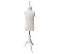 The Shopfitting Shop Mannequin für Kinder, 6-8 Jahre, weiß, Schneiderpuppe, Schaufensterpuppe, Schaufensterpuppe, mit einem Deluxe-Holz-Ständer, Weiß