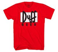 The Simpsons Duff Beer Logo Adult Red T-Shirt (Medium)