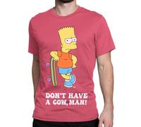 The Simpsons Herren Bart Simpson T-Shirt | Lustige T-Shirts für Herren | Herrengrößen Von Klein Bis XX-Groß | Offizielles Simpsons Merchandise Rot Groß