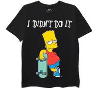 The Simpsons Jungen Bart Simpson Skateboard-T-Shirt - Jungen 4-20 Shirt, Schwarz, 10-12