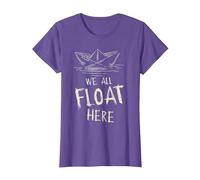 The SS Georgie Paper Boat We All Float Here Zitat T-Shirt, Damen, Heidekrautlila, XL