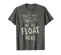 The SS Georgie Paper Boat We All Float Here Zitat T-Shirt, Herren, Anthrazit, S