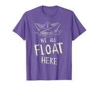 The SS Georgie Paper Boat We All Float Here Zitat T-Shirt, Herren, Heidekrautlila, M