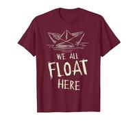The SS Georgie Paper Boat We All Float Here Zitat T-Shirt, Herren, Kastanienbraun, XXL