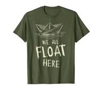The SS Georgie Paper Boat We All Float Here Zitat T-Shirt, Herren, Olivgrün, XXL