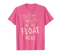 The SS Georgie Paper Boat We All Float Here Zitat T-Shirt, Herren, Rosa Meliert, XL