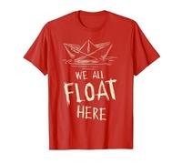 The SS Georgie Paper Boat We All Float Here Zitat T-Shirt, Herren, Rot, L