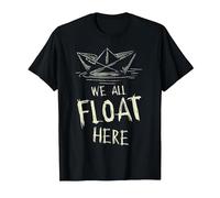 The SS Georgie Paper Boat We All Float Here Zitat T-Shirt, Herren, Schwarz, 4XL
