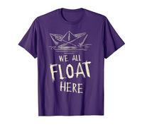 The SS Georgie Paper Boat We All Float Here Zitat T-Shirt, Herren, Violett, M