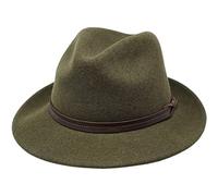 The Stoker - leichte breite Krempe - wasserabweisend - Fedora Trilby Style Filzhut, Tiefenmoos, 60