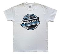 Rocks Off T-Shirt The Strokes Distressed Magna Band Logo Nue offiziell Herren Weiß L