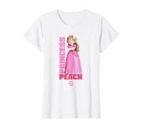 The Super Mario Bros. Movie Princess Peach Portrait T-Shirt, Damen, Weiß, M