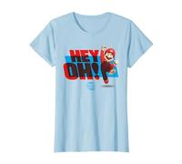 The Super Mario Bros. Movie Super Mario Hey Oh! T-Shirt, Damen, Himmelblau, M