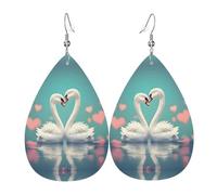 The Swan in Love, gemusterte Tropfen-Ohrringe, leicht, perfekt als Weihnachts- oder Valentinstagsgeschenk