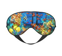 The Underwater World Schlafmaske mit tropischen Fischen, glatt, weich, verstellbar, Schattierung, Augenbinde, Augenmaske für Ausruhen, Reisen