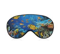 The Underwater World Tropische Fische Schlafmaske Weiche Bequeme Augenmaske mit verstellbarem Gürtel Augenbedeckung Lidschatten für Männer Frauen Arbeit Reisen
