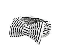 The Vintage Cosmetic Company Ava Make-up Vintage Headband Hold Back Hair Soft and Comfy Black Stripe and Bow Design