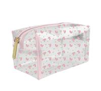 The Vintage Cosmetic Company Rose Transparent Make-up Tasche Klar Kulturbeutel Kosmetiktasche für Frauen Reisen und den täglichen Gebrauch