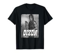 The Walking Dead T-Shirt Daryl Silver Portrait Schwarz Klein Unisex Klassisch Klassische Passform Crew-Kragen Kurzarm Pull-On Alle Herren Fans of The Walking Dead