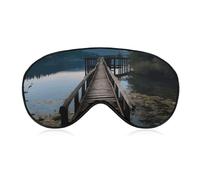 The Water Augenmaske aus Holz für Damen und Herren, atmungsaktive und verstellbare Augenabdeckung, ultraweiche Schlafmaske, leichte Reise-Augenbinde für Flugzeug, Nickerchen, Nachtschlaf