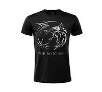 The Witcher Geralt of Rivia T Shirt - Medaillon Modell - Herren Tshirt Druck - Herren Baumwoll Tshirt - Damen Tshirt (DE/NL/SE/PL, Alphanumerisch, XXL, Regular, Regular, Schwarz)