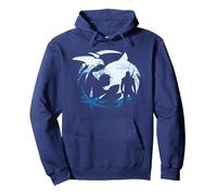 The Witcher Logo Silhouette Pullover Hoodie, Unisex für Erwachsene, Marineblau, L