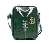The Wizarding World of Harry Potter Umhängetasche aus veganem Leder mit verstellbaren Riemen, Hogwarts Slytherin Quidditch Uniform Grün, Grün , 8.0" x 6.5"