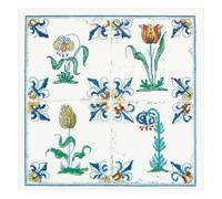 Thea Gouverneur - gezhlte Kreuzstich -Kit - Antike Fliesen Blumen - AIDA - 18 Count - Sticks -Kit fr Erwachsene - DMC Stickwsche und andere Cr