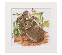 Thea Gouverneur - Kreuzstich-Set - Häschen - hen - Aida - 14 Count - Für Erwachsene - 572A