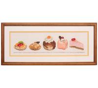 Thea Gouverneur - Kreuzstich-Set - Kuchen-Sortiment - Aida - 18 Count - Für Erwachsene - 3050A
