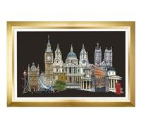 Thea Gouverneur - Kreuzstich-Set - London - Aida Schwarz - 18 Count - Für Erwachsene - 470.05