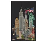 Thea Gouverneur - Kreuzstich-Set - New York - Aida Schwarz - 18 Count - Für Erwachsene - 471.05