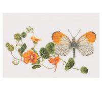 Thea Gouverneur - Kreuzstich-Set - Ostindischer Kirschschmetterling - Leinen - 36 Count - Für Erwachsene - 437