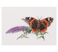 Thea Gouverneur - Kreuzstich-Set - Schmetterling Atalanta Budlea - Leinen - 36 Count - Für Erwachsene - 436