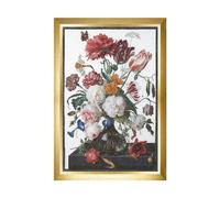Thea Gouverneur - Kreuzstich-Set - Stillleben mit Blumen in einer Glasvase - Leinen - 36 Count - Für Erwachsene - 785