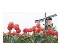 Thea Gouverneur - Kreuzstich-Set - Tulpenfelder - Aida - 18 Count - Für Erwachsene - 473A