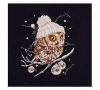 Thea Gouverneur - Kreuzstich-Set - Whoo..Who..It's Winter - Aida Schwarz - 16 Count - Für Erwachsene - 743.05