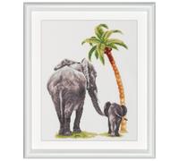 Thea Gouverneur Seit 1959 niederlndische Stitch -Brder - gezhltes Kreuzstich -Kit - DSB005A - Safari Elephant - Wei AIDA - 15 x 9,8 Zoll - St