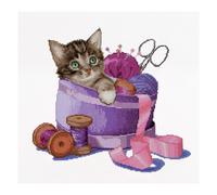 Thea Gouverneur - Zhiges Kreuzstich -Kit - Nhkorbktzchen - AIDA - 16 Count - Sticks -Kit fr Erwachsene - DMC Stickwsche und andere Cross -St