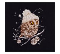 Thea Gouverneur - Zhl Cross Stitch Kit - Whoo..Woo..T's Winter - Aida Black - 16 Count - Stickkit fr Erwachsene - DMC -Stickwsche und andere C