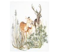 Thea Gouverneur - Zhler Cross Stitch Kit - Hirschfamilie - Aida - 16 Count - Stickkit fr Erwachsene - DMC -Stickwsche und andere Cross -Stitch