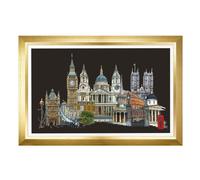 Thea Gouverneur - Zhler Cross Stitch Kit - London - Aida Black - 18 Count - Stickkit fr Erwachsene - DMC -Stickwsche und andere Cross -Stitch