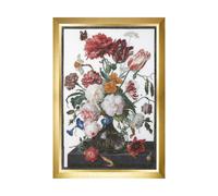 Thea Gouverneur - Zhler Cross Stitch Kit - Stillleben mit Blumen in einer Glasvase - Aida - 18 Count - Fr Erwachsene - DMC -Stickwsche und and