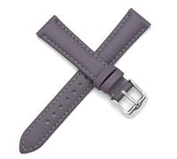 THEAGE Leder-Uhrenarmband, Schnellverschluss, Ersatz für Herren oder Damen, wählen Sie Farbe und Breite 14 mm, 16 mm, 18 mm oder 20 mm 20mm Grau/Silber