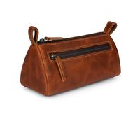 TheAntiq Kosmetiktasche aus Leder, 20,3 x 8,9 x 7,6 cm, kleine Kosmetiktasche für Geldbörse, Mehrzweck-Make-up-Tasche mit Reißverschluss für Reisen oder Geschenk, kompakter Make-up-Organizer aus Leder